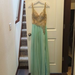 Homecoming Sequin Aqua Dress